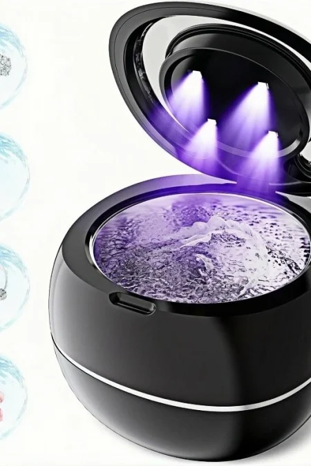 Ultrasonic Denture Cleaner UV Disinfection Children's Electric Toothbrush Head Cleaning Dual Cleaning Modes Braces Jewel
