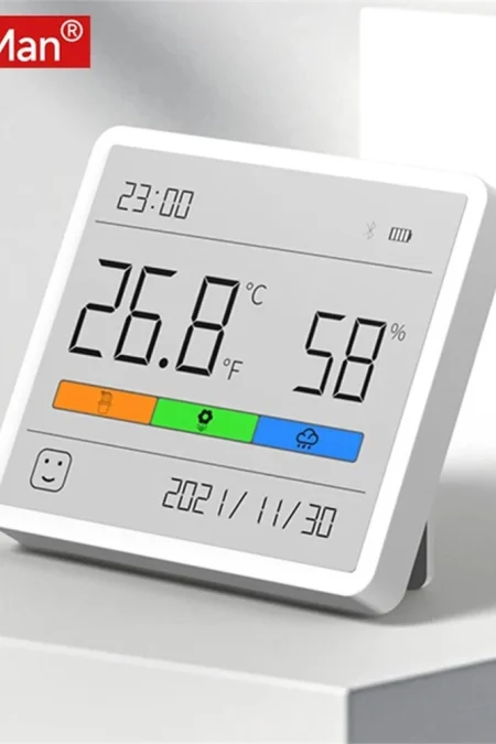 DUKA Atuman TH1 Temperature Humidity Meter LCD Digital Thermometer Hygrometer Sensor Gauge Weather Station Clock Home In