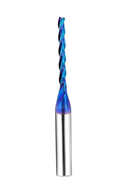 1/4 Inch CNC Router Bit Tapered Flat End Mill 3 Flutes Tungsten Steel Cutter HRC93 Cutting Tool 3.175mm Diameter 31.75mm