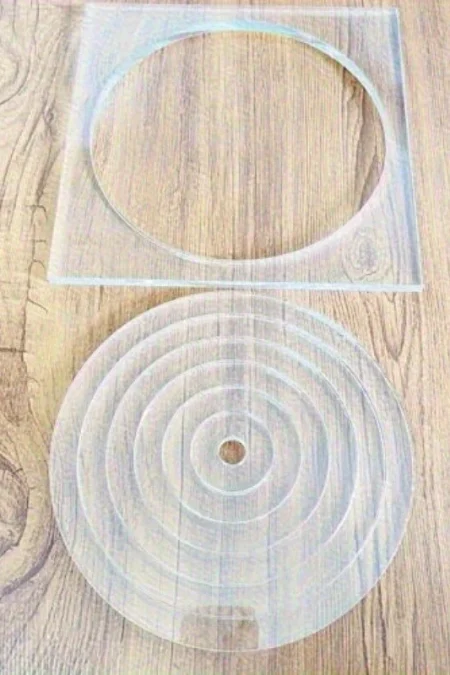 Laser Cut Multi Ring Router Template Adjustable 1 5 to 6 5 Inches Transparent Acrylic Woodworking Tool for Furniture Cab