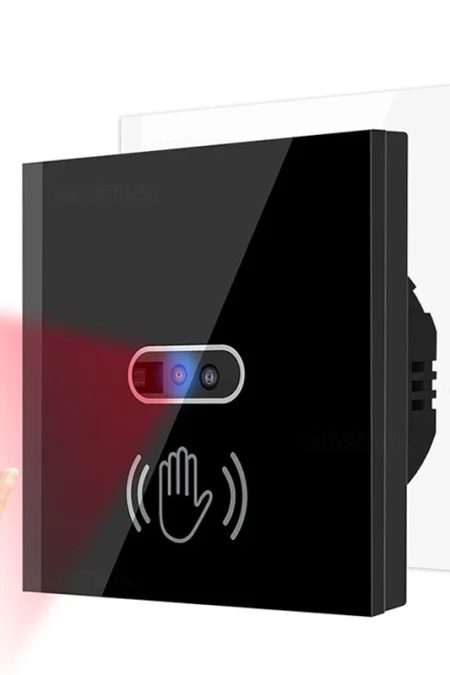 Wall-mounted Smart IR Light Switch Wave Infrared Sensor No Need Touch Tempered Glass Panel Switch Neutral Wire Needed