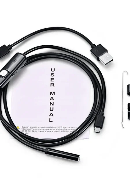7mm Endoscope Camera Flexible IP67 Waterproof Inspection Borescope Camera for Android PC Notebook 6LEDs Adjustable
