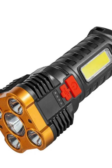 5LED Portable Flashlight Rechargeable Torch COB Side Light 4 Lighting Modes Camping Adventure Spotlight With Power Displ