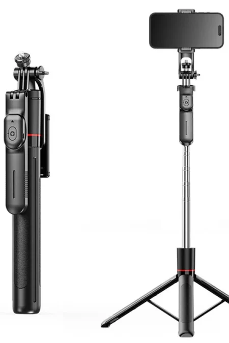F16 Wireless bluetooth Selfie Stick with Adjustable Tripod Anti-Shake Detachable Stabilizer with bluetooth Remote 1.7m T