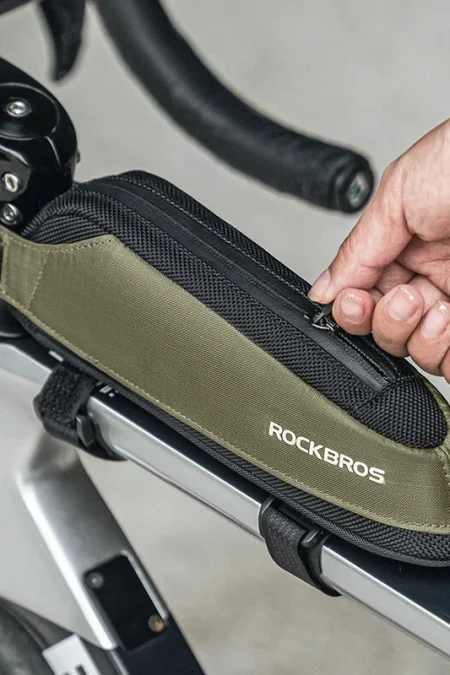 ROCKBROS Bicycle Bag Quick Release Narrow Cycling Top Down Tube Bag Large Capacity Lightweight Reflective Triangle Bag f