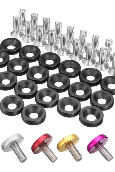 20pcs CNC Aluminum Bumper Fender Washer Bolt Engine Bay Dress Up Kit M6x15mm