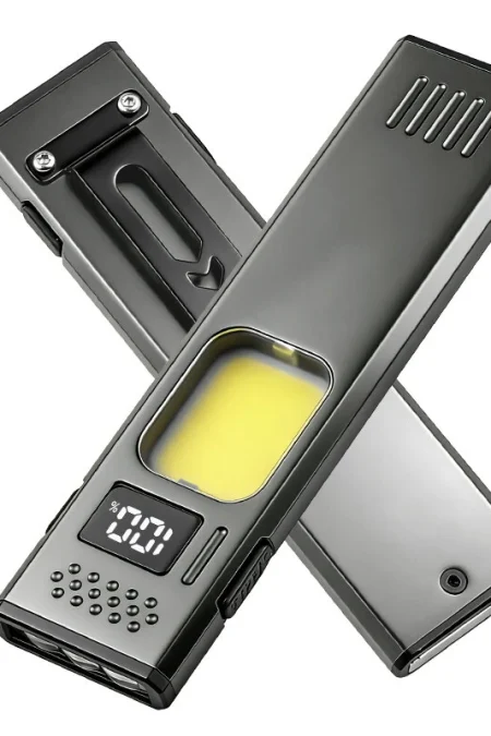 Bikight DC02 Extra-thin EDC Flashlight with 3 LED Main Light + COB Side Light USB-C Rechargeable Digital Display Magneti