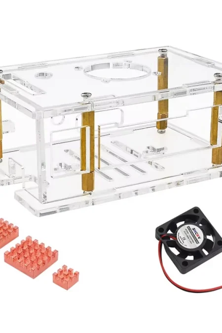 Orange Pi RV2 Acrylic Case Transparent Shell Cooling Fan Optional Copper Heatsinks Protective Box for Single Board Compu