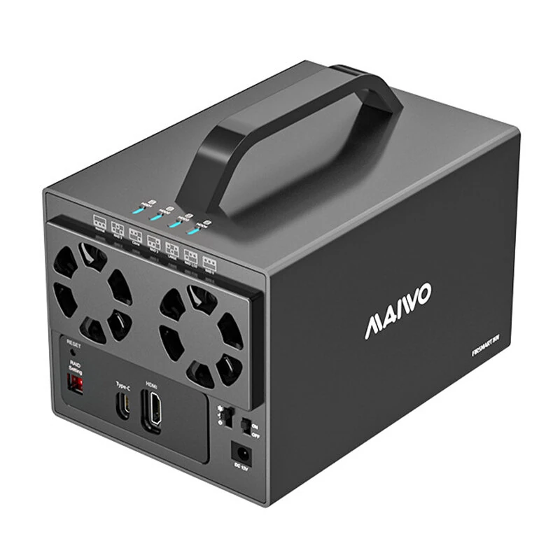 MAIWO K35274D 4 Bay RAID External Hard Drive Enclosure with HD Port 3.5'' Type-C to SATA HDD SSD Enclosure Support 7 RAI