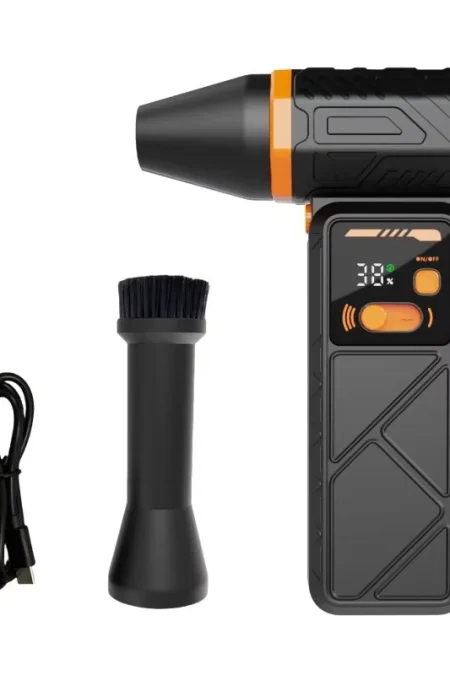 Brushless Turbo Fan 130,000RPM 180W High Speed Dual Battery LED Light Type-C Charging Rotatable Nozzle Digital Display