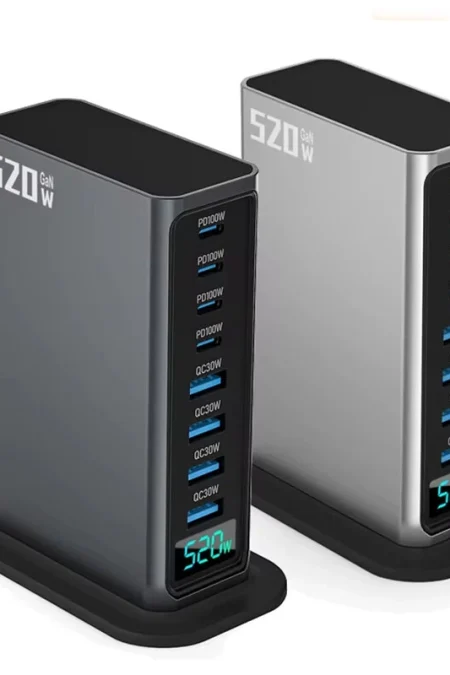 [GaN Tech] Bakeey 520W 8-Port USB PD Charger 4USB-A+4USB-C PD QC SCP PPS Fast Charging Digital Desktop Charging Station