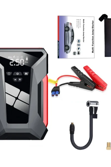 4-in-1 Multi-function Car Emergency Starter Intelligent Digital Display 12V 38000mAh Power Bank Jumpstarter Tire Inflati
