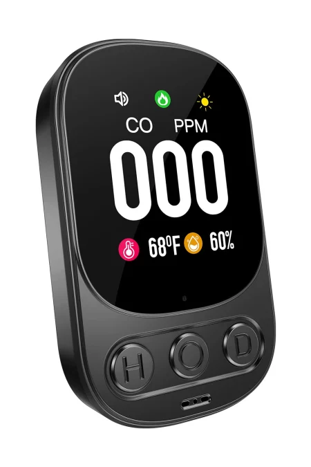 Direct Insertion Carbon Monoxide Monitor 2.1 Inch Screen 0-999ppm Real Time Updates Plug and Play Air Quality Alarm Gas