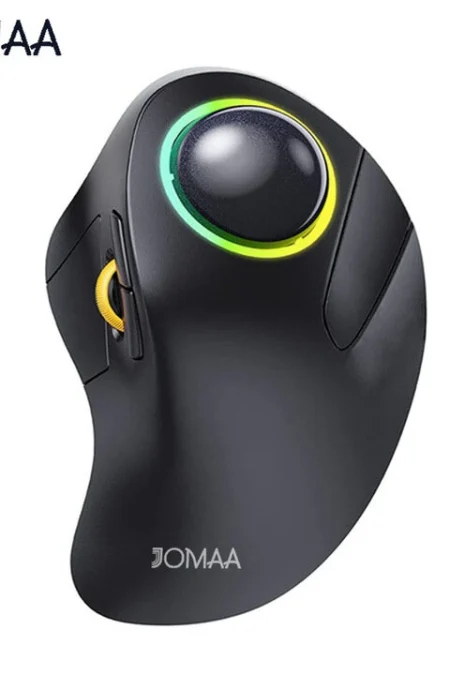 JOMAA RGB Backlit Wireless Trackball Mouse Wireless 2.4G Rechargeable Ergonomic Rollerball Gaming Mouse for PC Laptop Ga