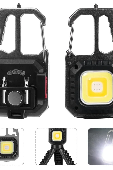 Mini LED Flashlight Work Light Portable Pocket Flashlight Keychains USB Rechargeable for Outdoor Camping Small Light Cor