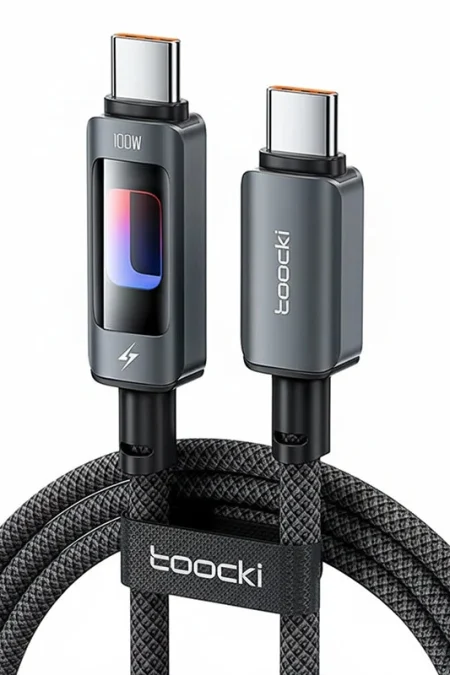Toocki TX112C2 PD100W Type-C to Type-C Hollow Design Cable with Dynamic RGB Light Fast Charging Data Transmission Tinned
