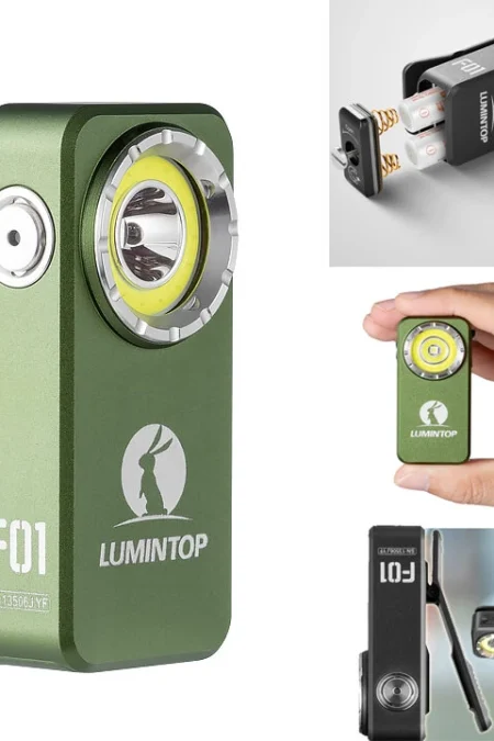Lumintop F01 1200LM Mini Triple-Beam EDC Clip Flashlight Combo Spot+ Flood with Replaceable 2*10300 Battery IPX8 Waterpr