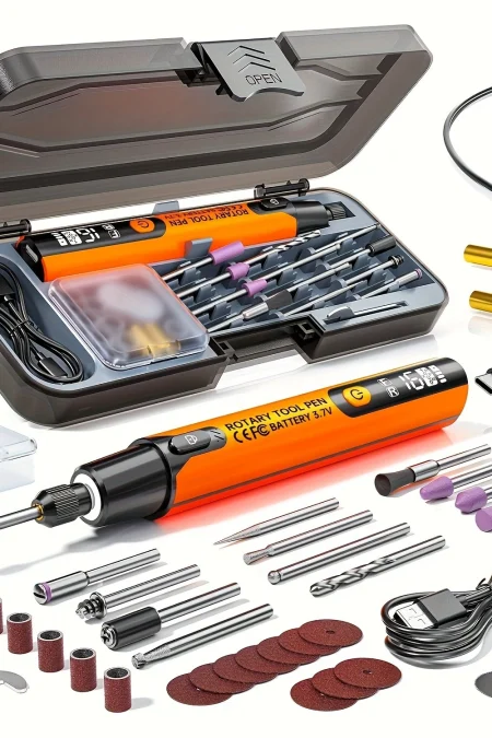 Precision Mini Cordless Rotary Tool Pen Electric Polisher Set 3.7V Rechargeable Wireless 6 Speed Adjustable 5000-16000 R