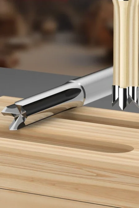Four-Blade Carbide Tenon Cutter Woodworking Mortise and Tenon Door Lock Hole Opener Smooth Cutting Tool 8mm 9mm 10mm 12m