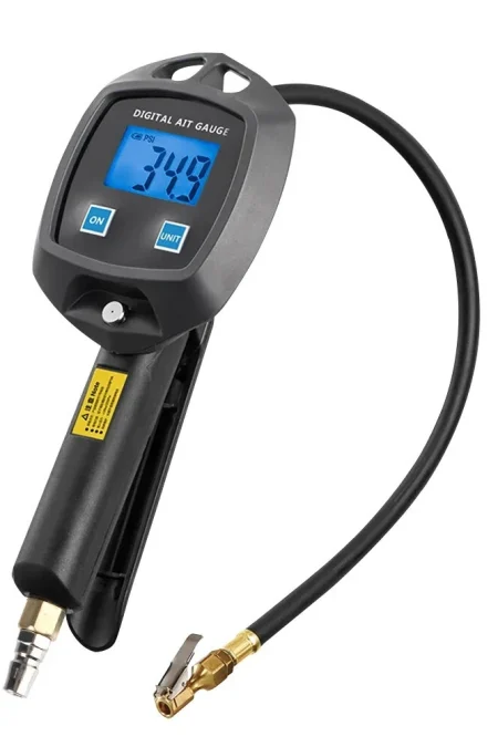 Digital Tire Pressure Gauge LCD Display 0-255Psi 600mm Hose Accurate Pressure Monitoring Inflation Deflation Multi-Unit
