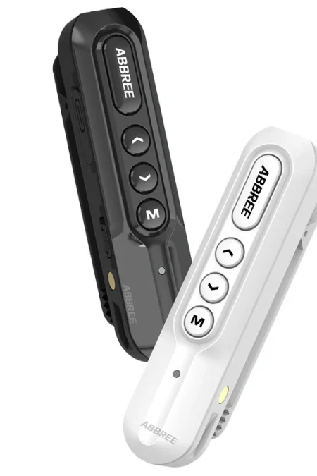 ABBREE AR-W5 Collar Clip Mini Walkie Talkie Wireless Copy Frequency UHF Type-C 8 Volume Levels G-Shape Two Way Handsfree