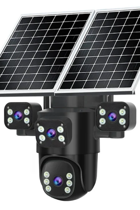 Guudgo 2MP+2MP+2MP+2MP Four Lens Solar Camera 5X Zoom 4G AOV Outdoor Security Camera 360 Degree Smart Night Vision Water