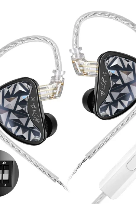 KZ AS24 Pro HiFi Earphone In-ear Monitor Earbuds 24 Balanced Armature Drivers 4-level Tuning Switch DLP 3D Printing Tech