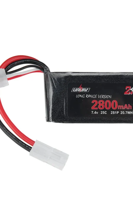 URUAV 7.4V 2800mAh 25C 2S LiPo Battery Small Tamiya Plug for RC Car