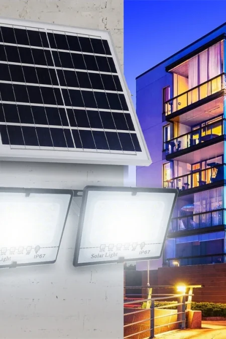 77LED~410LED Solar Floodlight With Remote Controller Outdoor Garden Security Light