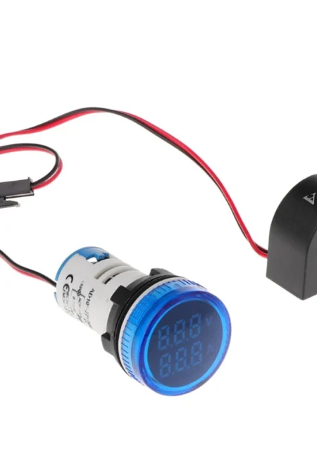 3pcs Blue Light 2in1 22mm AC50-500V 0-100A Amp Voltmeter Ammeter Voltage Current Meter With CT Au23