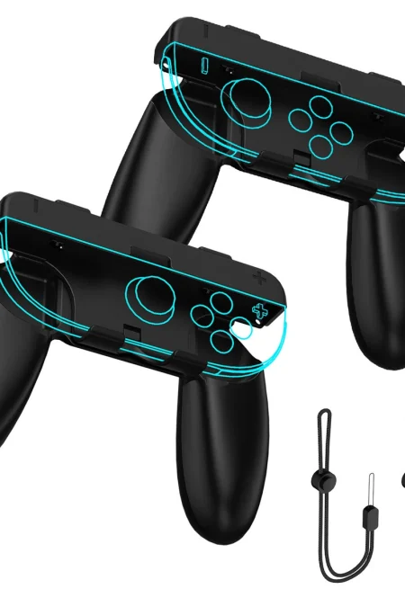 JYS JYS-NS2276 Switch2 Detachable 2-in-1 Joy-Con Grip Ergonomic Dual Hand Mode Tool-Free SL/SR Access Wrist Strap Portab