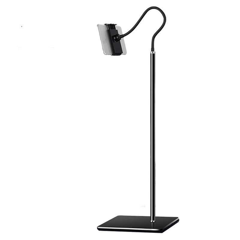Universal Telescopic Floor Phone Tablet Stand with Adjustable Flexible Tube 55-100cm Adjustable Height Heavy Duty Metal