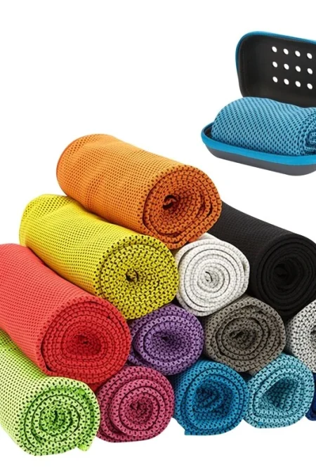 KALOAD 1 PCS Quick-Dry Cooling Towels with Storage Box Soft Breathable Sweat Absorption Cold Head Scarves for Sports Run