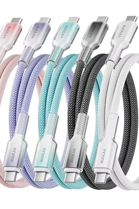 KUULAA PD60W USB-C to USB-C Cable PD3.0 Fast Charging Data Transmission Thickened Nickel Plated Copper Core Line 1.2M/2M
