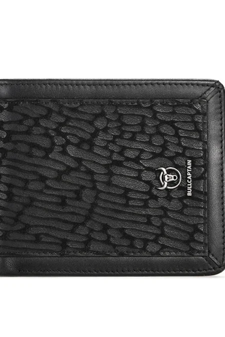 BULLCAPTAIN Men's Genuine Leather Wallet Business Casual Cash Clip Multifunctional RFID Antimagnetic Multi-Card Slot Coi
