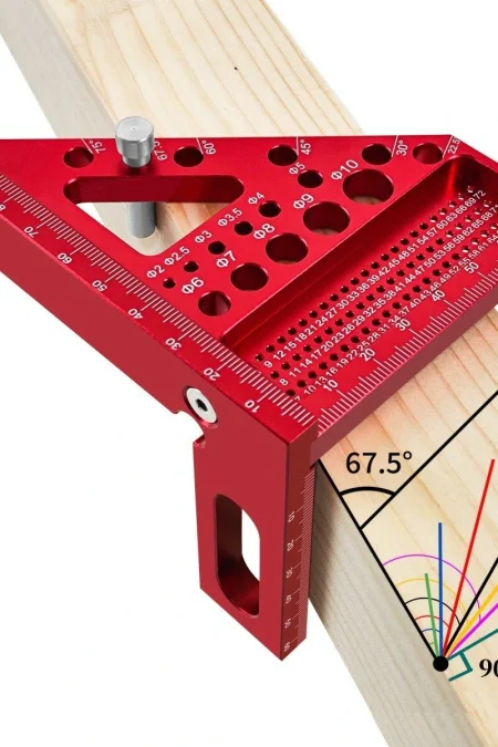 JIGHOLE 5th Generation 3D Multi-angle Measuring Ruler Square Ruler 22.5-90 Degree Protractor Aluminum Alloy Scriber for