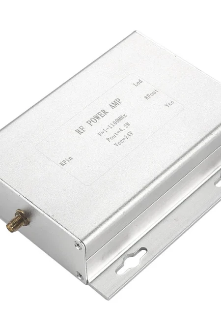 1-1100MHz 4.5W RF Amplifier 4.5W High Gain 32-36dB Class A Linear SMA Connector 24-26V 400-600mA for Signal Boosting