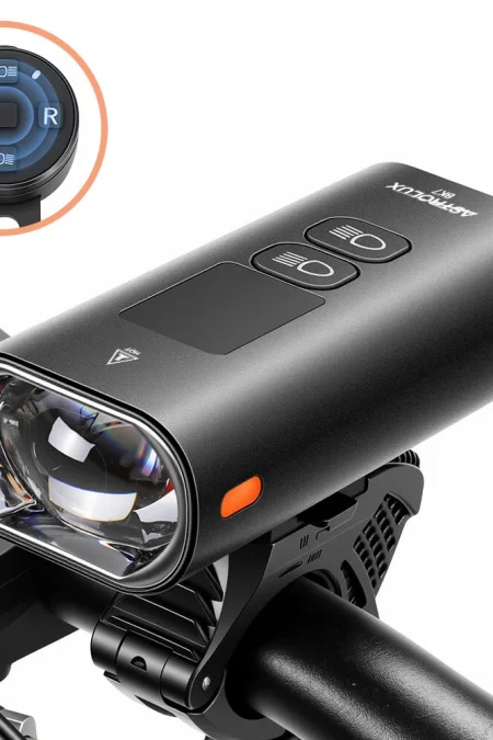 Astrolux BK7 Wireless Remote Smart Bicycle Headlight - 1600 Lumens with Digital Screen, Anti-glare, 5200mAh USB Recharge
