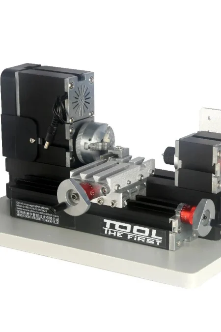 EU Plug 60W 12000RPM Mini Wood Lathe Machine with 12VDC/5A Power Capable of Precision Machining with High-Speed Rotary T
