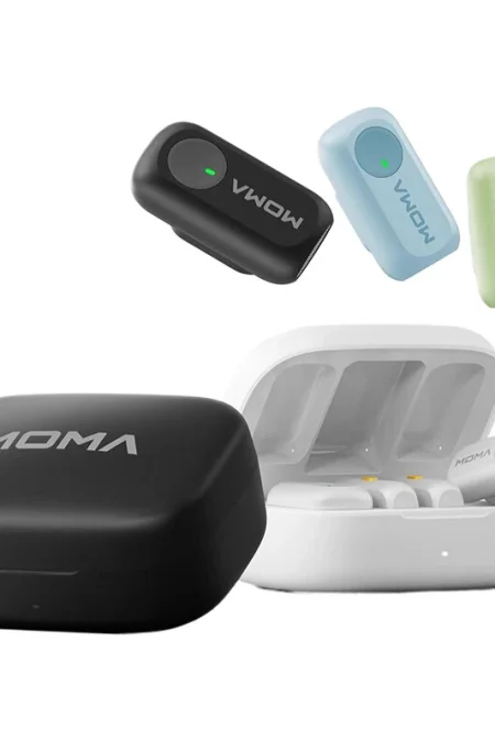 MOMA LARK A1 Wireless Lavalier Microphone 48kHz/24bit HD Noise Reduction 200m Transmission 3-Level Adjustable EQ 27H Bat