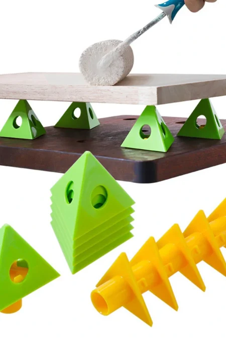 12PCS 6-Set PVC Triangle Paint Brackets for Woodworking Dual-Use Design Compact and Portable DIY Painting Essential Tool