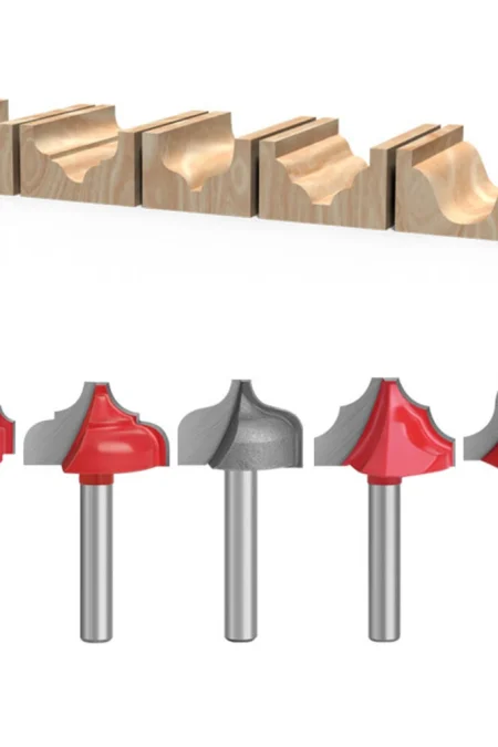 5PCS 6mm Shank Woodworking Router Bits Tungsten Carbide Cutter Rust Resistant Coating High Precision CNC Router Tool