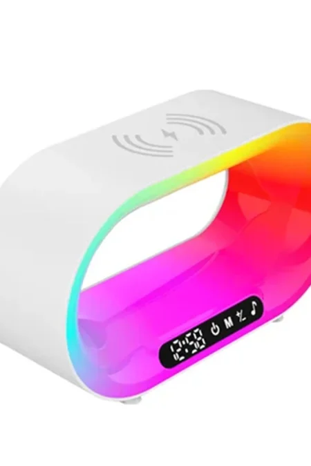 Multi-function 3 In 1 LED Night Light APP Control RGB Atmosphere Desk Lamp Smart Multifunctional Wireless Charger Alarm
