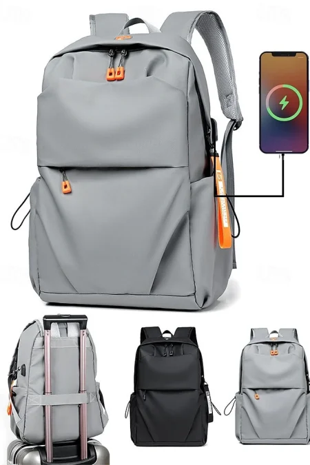 Men's Backpack Waterproof Lightweight USB Charging Laptop Bag Male Business Casual Youth Travel Backbag Teenage Outdoor