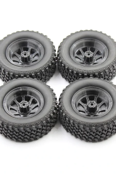 QY3D 4PCS MNRC MN82 1/12 RC Car Parts Tires Wheels Rims for TOYOTA Land Cruiser LC79 Vehicles Models Spare Accessories