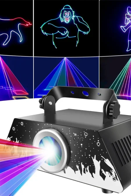 Elfeland RGB Animation Projector Light with Remote Control DMX512 Beam Effect 10m Range 9 Pre-set Patterns DJ Party Stag