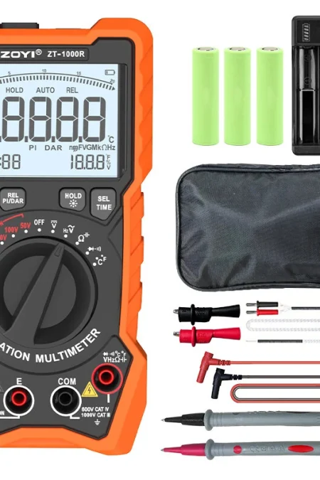 2in1 ZOYI ZT1000R Multimeter Insulation Tester 5 Voltage Settings 1000V AC DC True RMS High Accuracy Backlit Screen Prof