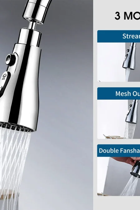 Kitchen Faucet Spray Head 3 Function Spray Head 360° Swivel Faucet Spray Head Kitchen Faucet Water Saving Sink Aerator R
