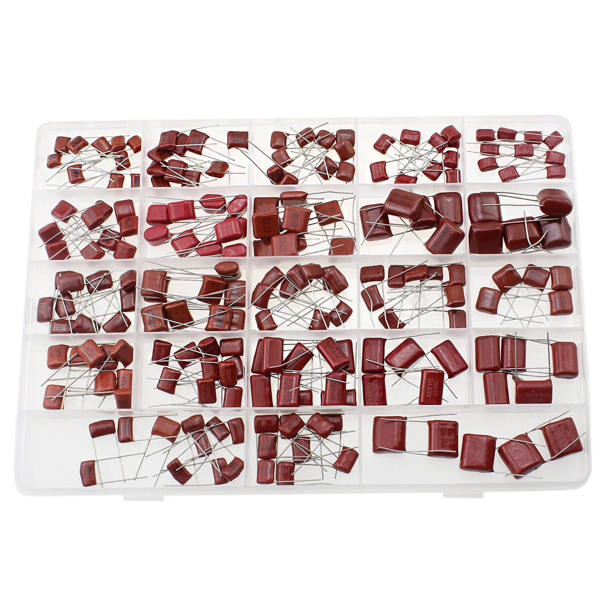 200PCS 23 Values CBB Capacitor Assortment Kit Metallized Polyester Film 400V 630V High Voltage ±5% Tolerance for Electro