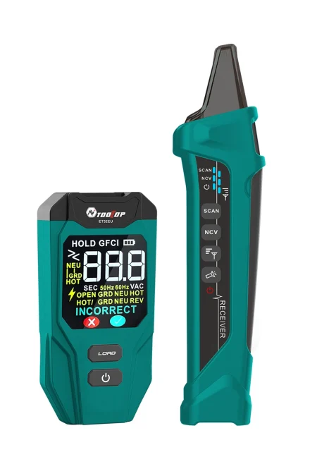 AV TOOLTOP ET32 Digital Circuit Breaker Finder Adjustable Sensitivity GFCI Testing NCV Voltage Tester Rechargeable Lithi